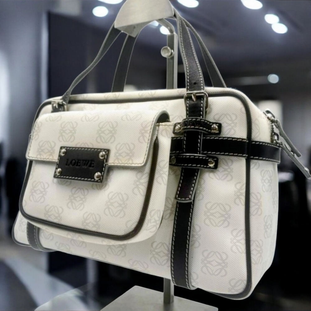 🌟 SOLD SOLD🌟 LOEWE Anagram Canvas Satchel with Removable Belt & Crossbody